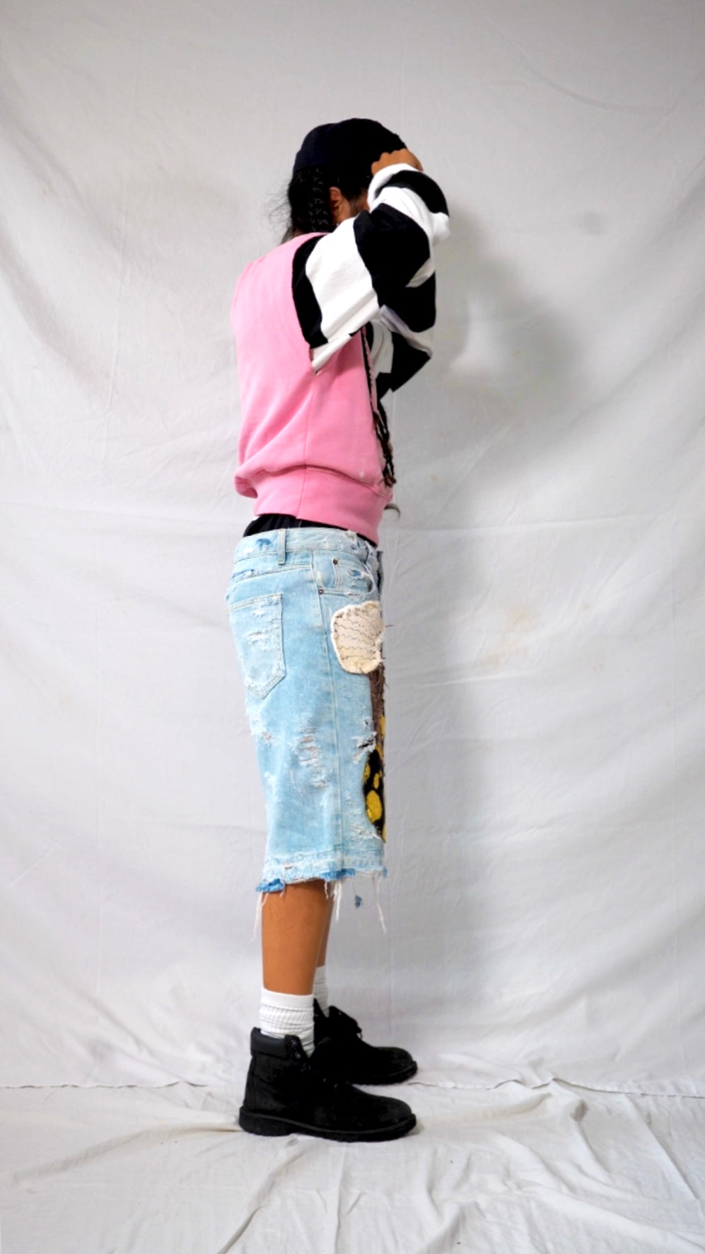 '1 of 1' Distressed Patchwork Jorts
